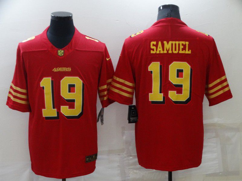 Men San Francisco 49ers #19 Samurl Red gold lettering 2022 Nike Vapor Untouchable Limited NFL Jersey